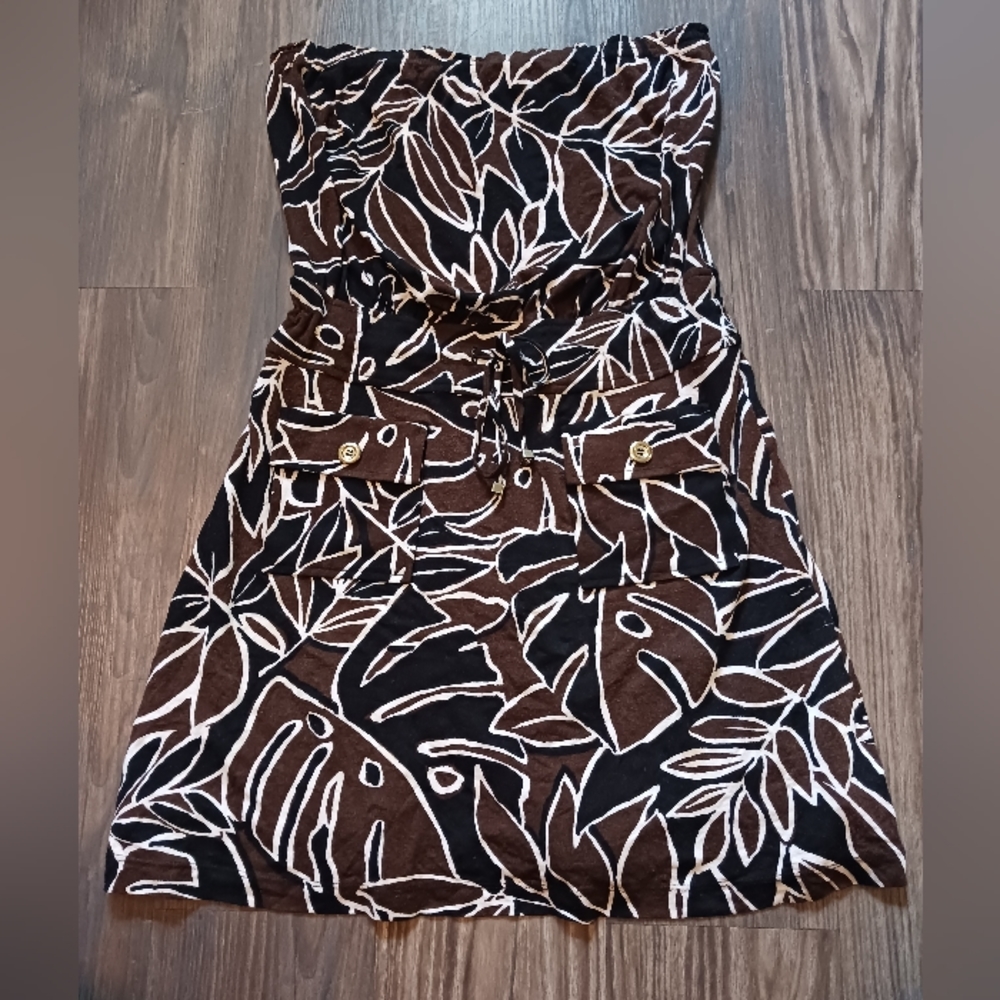 Cache Stretch Strapless Self Belt Dress Top New Size small